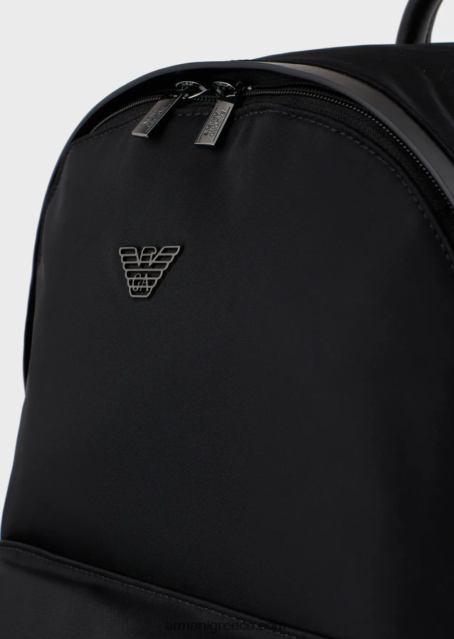 άνδρες Armani σακίδιο πλάτης από ανακυκλωμένο νάιλον 4046R61956 μαύρος