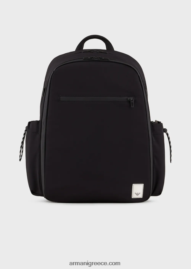 άνδρες Armani αδιάβροχο νάιλον σακίδιο πρώτης ανάγκης για ταξίδια 4046R61959 μαύρο λογότυπο