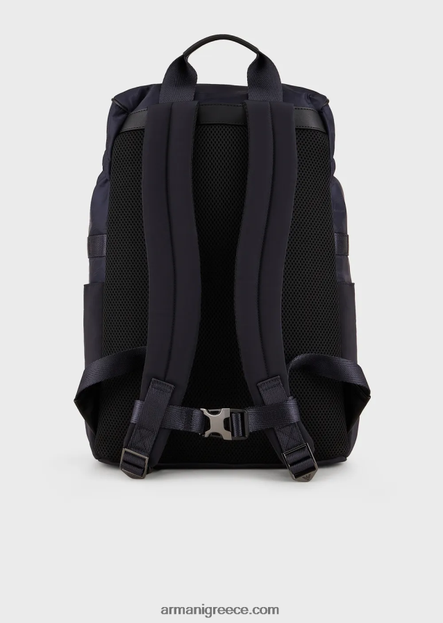άνδρες Armani Σακίδιο πλάτης από νάιλον ζακάρ με λογότυπο υπογραφή 4046R61960 ναυτικό μπλε