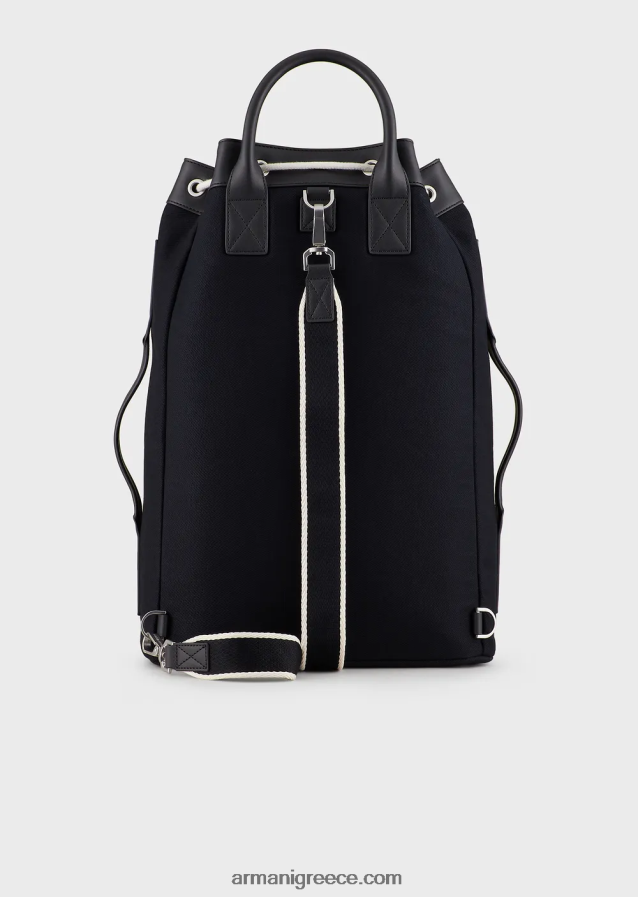 άνδρες Armani πάνινη τσάντα με δερμάτινες λεπτομέρειες 4046R61961