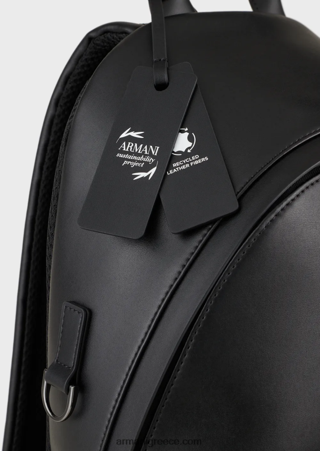 άνδρες Armani σακίδιο πλάτης από νάιλον και αναγεννημένο δέρμα 4046R61963