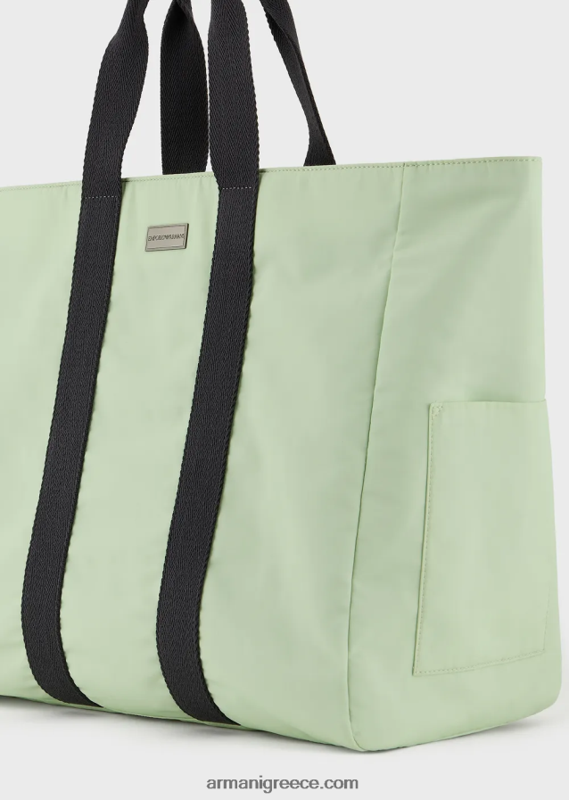 άνδρες Armani αναστρέψιμη νάιλον τσάντα με εκτύπωση παλάμης 4046R61989