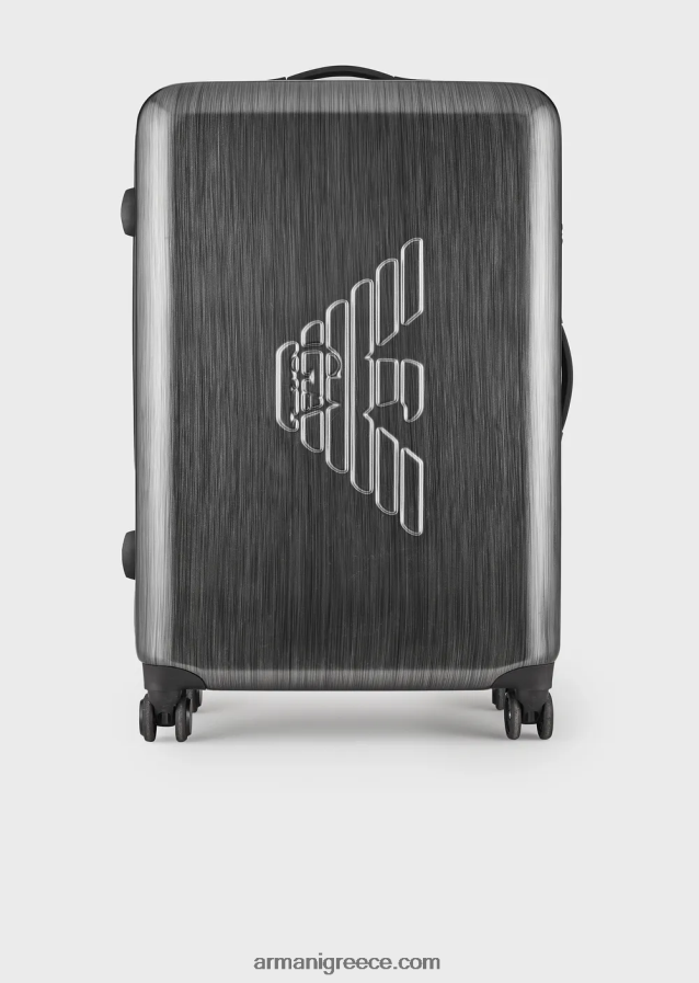 άνδρες Armani abs μεγάλη τσάντα τρόλεϊ με υπερμεγέθη, ανάγλυφο αετό 4046R61995 γκρί