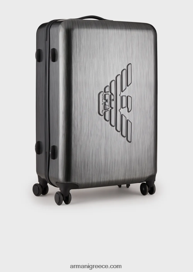 άνδρες Armani abs μεγάλη τσάντα τρόλεϊ με υπερμεγέθη, ανάγλυφο αετό 4046R61995 γκρί