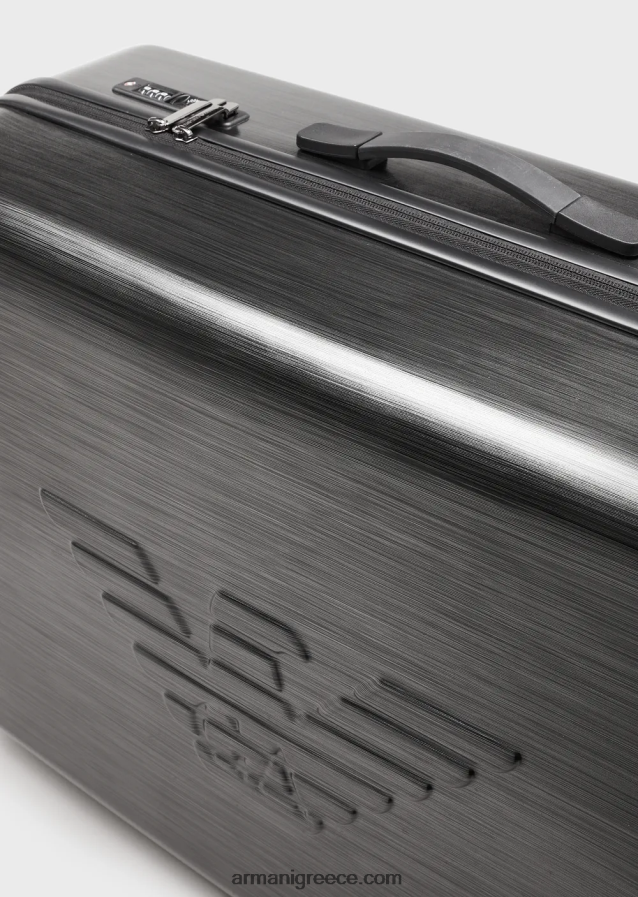 άνδρες Armani abs μεγάλη τσάντα τρόλεϊ με υπερμεγέθη, ανάγλυφο αετό 4046R61995 γκρί