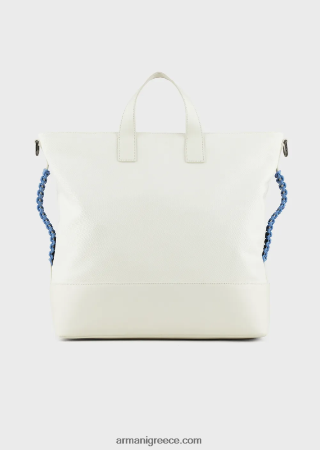 άνδρες Armani τσάντα shopper από ανακυκλωμένο twill με δερμάτινες λεπτομέρειες 4046R61988