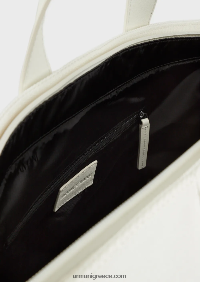 άνδρες Armani τσάντα shopper από ανακυκλωμένο twill με δερμάτινες λεπτομέρειες 4046R61988