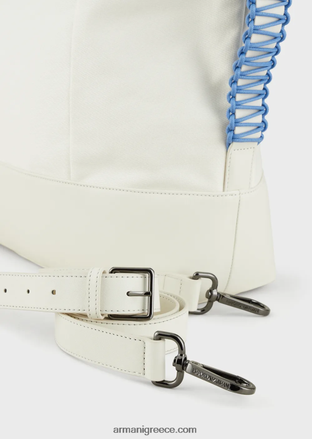 άνδρες Armani τσάντα shopper από ανακυκλωμένο twill με δερμάτινες λεπτομέρειες 4046R61988