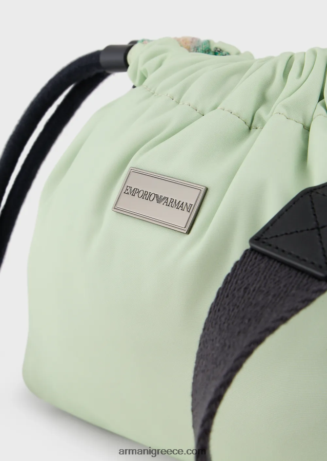 άνδρες Armani αναστρέψιμη νάιλον μίνι τσάντα χιαστί με στάμπα παλάμης 4046R61987