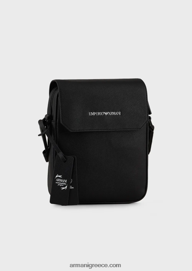 άνδρες Armani Τσάντα χιαστί από αναγεννημένο δέρμα με saffiano print 4046R61983