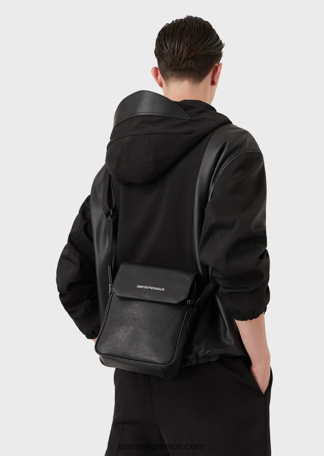άνδρες Armani Τσάντα χιαστί από αναγεννημένο δέρμα με saffiano print 4046R61983