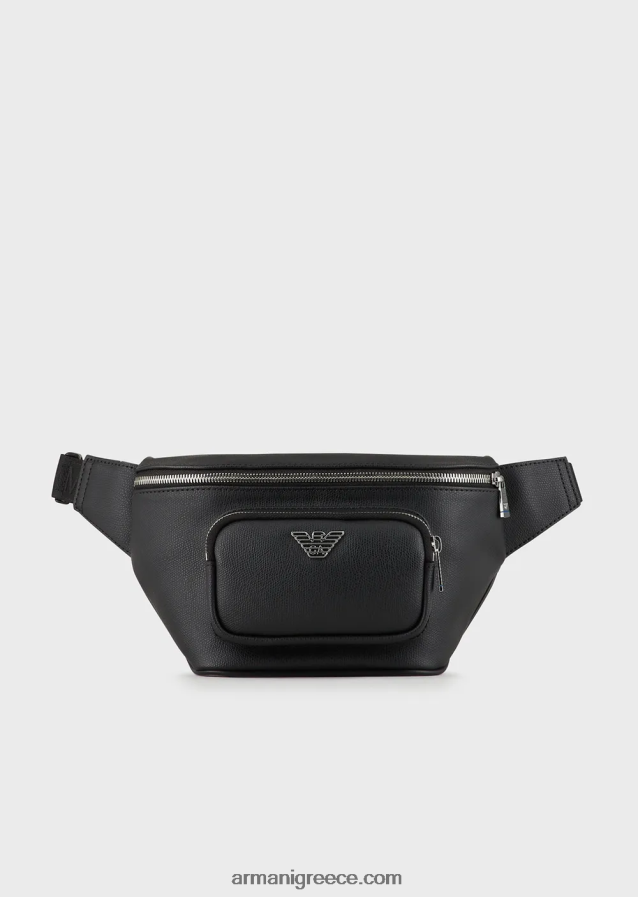 άνδρες Armani τσάντα ζώνης με πλάκα αετού 4046R61967 μαύρος