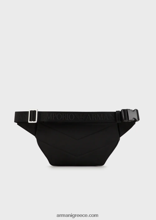 άνδρες Armani τσάντα ζώνης με πλάκα αετού 4046R61967 μαύρος