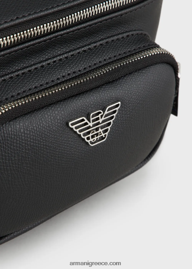 άνδρες Armani τσάντα ζώνης με πλάκα αετού 4046R61967 μαύρος