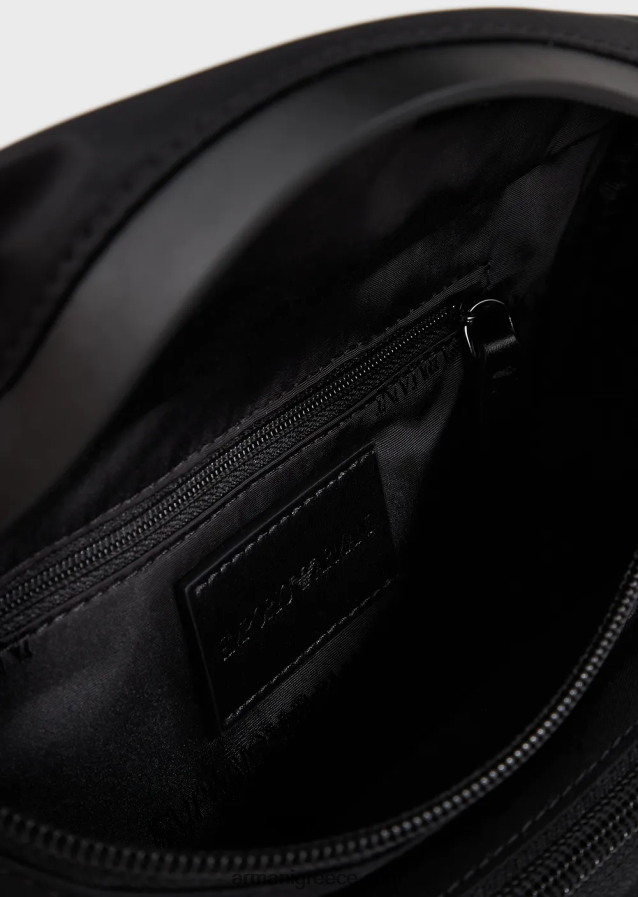 άνδρες Armani τσάντα ζώνης από ανακυκλωμένο νάιλον 4046R61968 μαύρος