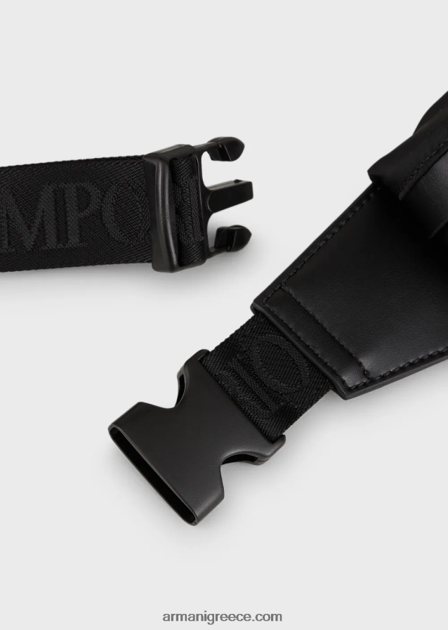 άνδρες Armani τσάντα ζώνης από ανακυκλωμένο νάιλον 4046R61968 μαύρος