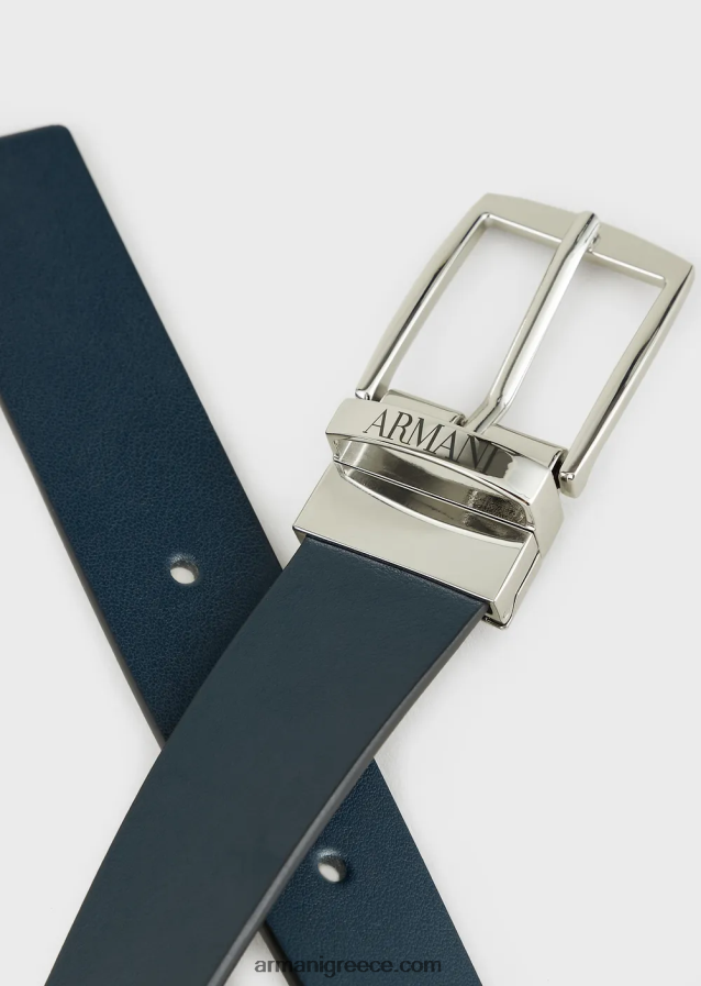 αγόρι Armani αναστρέψιμη ζώνη με αγκράφα με λογότυπο 4046R62494 ναυτικό μπλε