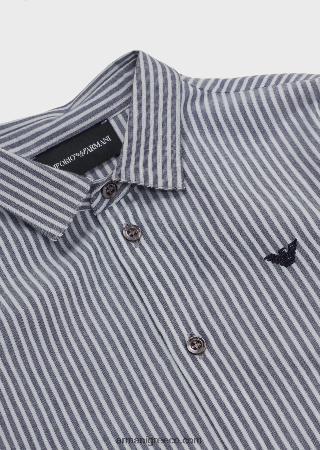 αγόρι Armani πουκάμισο ποπλίνα με λεπτή εφαρμογή 4046R62382 ριγέ
