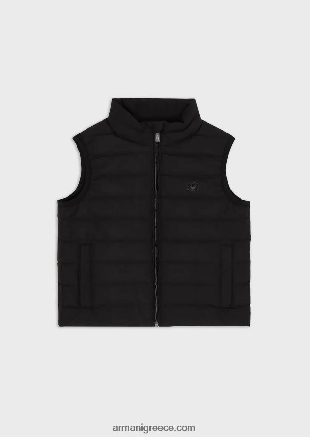 αγόρι Armani καπιτονέ-νάιλον φουσκωτό γιλέκο με ανακυκλωμένο πούπουλο 4046R62401 μαύρος