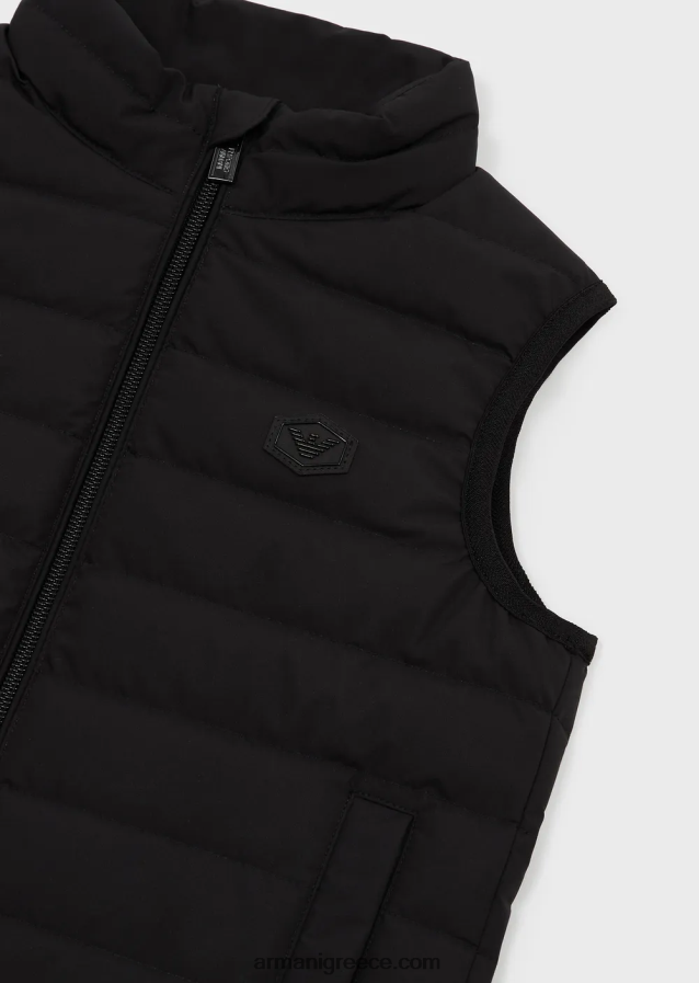 αγόρι Armani καπιτονέ-νάιλον φουσκωτό γιλέκο με ανακυκλωμένο πούπουλο 4046R62401 μαύρος
