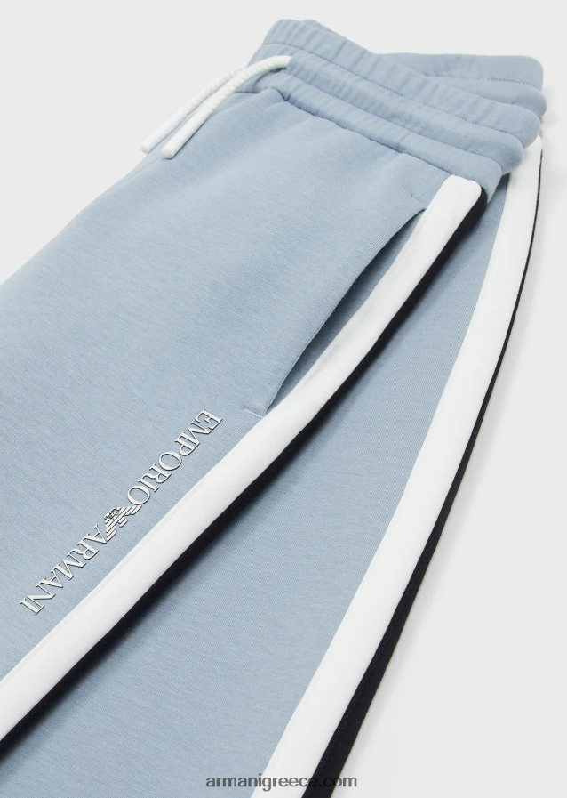 αγόρι Armani τζόγκερ με διπλό ζέρσεϊ με πλαϊνές ρίγες 4046R62418 γαλανός