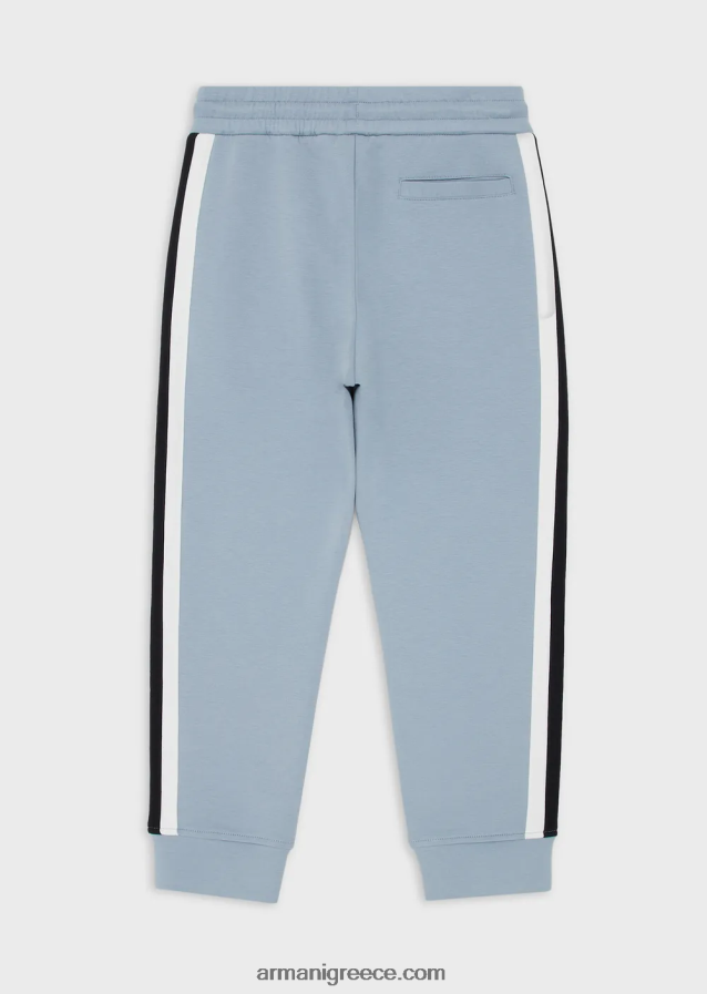 αγόρι Armani τζόγκερ με διπλό ζέρσεϊ με πλαϊνές ρίγες 4046R62418 γαλανός