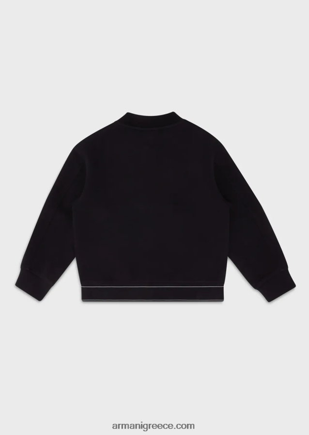 αγόρι Armani Φούτερ με διπλή φανέλα με φερμουάρ και ρίγα με λογότυπο 4046R62434 ναυτικό μπλε