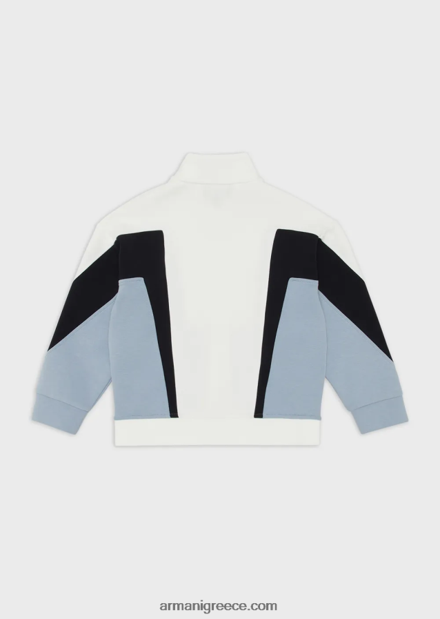 αγόρι Armani Φούτερ με διπλή φανέλα, με φερμουάρ και λεπτομέρειες 4046R62441 γαλανός