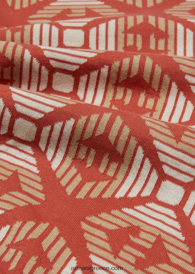 αγόρι Armani αειφόρος κολεξιόν σε φανέλα από οργανικό ζακάρ με αετό παντού 4046R62442 πορτοκάλι