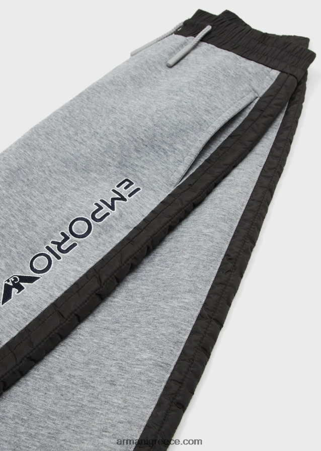 αγόρι Armani τζόγκερ με διπλό ζέρσεϊ με λογότυπο στένσιλ 4046R62448 μελανζέ γκρι
