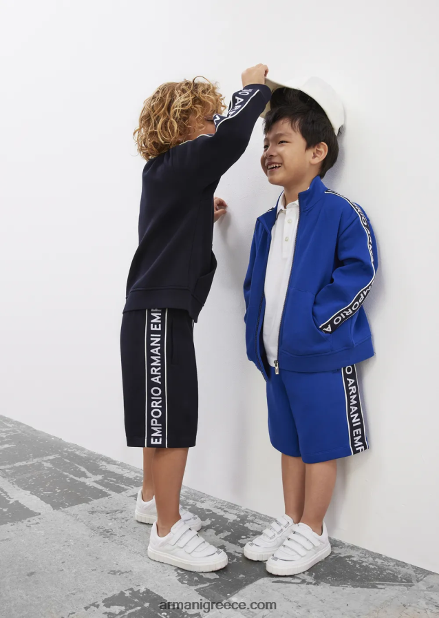 αγόρι Armani Πικέ μπλουζάκι πόλο μερσερίντ με λογότυπο γιακά 4046R62454 άσπρο