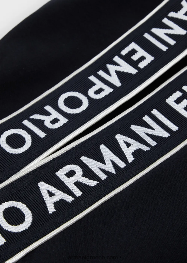 αγόρι Armani Φούτερ με διπλή φανέλα με φερμουάρ και ταινία με λογότυπο 4046R62464 ναυτικό μπλε