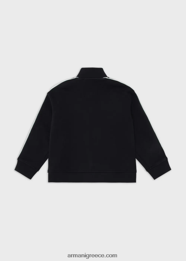 αγόρι Armani Φούτερ με διπλή φανέλα με φερμουάρ και ταινία με λογότυπο 4046R62464 ναυτικό μπλε