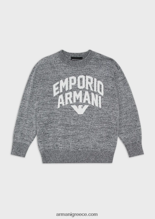 αγόρι Armani τζάμπα μελανζέ με λογότυπο ζακάρ 4046R62466 μελανζέ γκρι