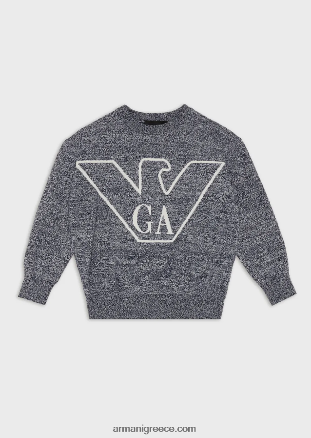 αγόρι Armani τζάμπα μελανζέ με λογότυπο ζακάρ 4046R62467 γκρί