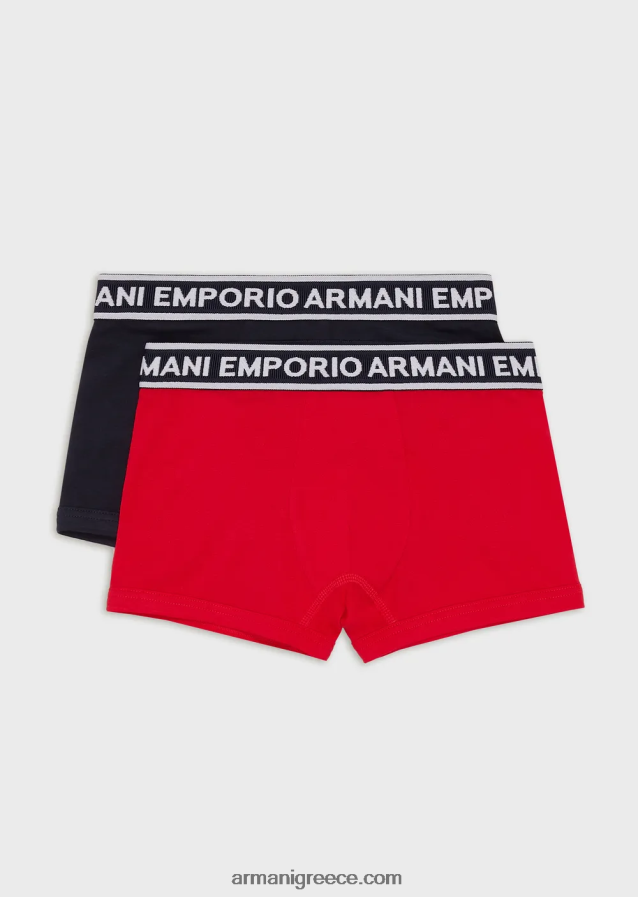 αγόρι Armani δύο συσκευασίες μποξεράκι με λογότυπο στη μέση 4046R62472 ναυτικό μπλε