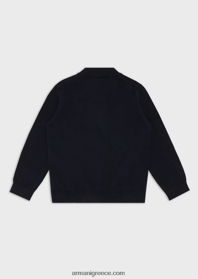 αγόρι Armani πλεκτή ζακέτα καλαμποκιού με φερμουάρ σε όλο το μήκος 4046R62476