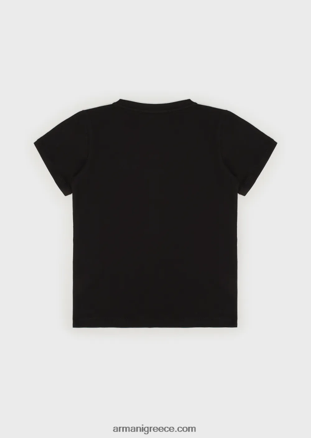 αγόρι Armani T-shirt pima-jersey με λογότυπο 4046R62393 μαύρο λογότυπο