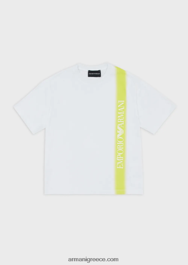 αγόρι Armani Μπλουζάκι βαρέων βαρών ζέρσεϊ με ντεγκραντέ ρίγα και λογότυπο ea crew 4046R62429