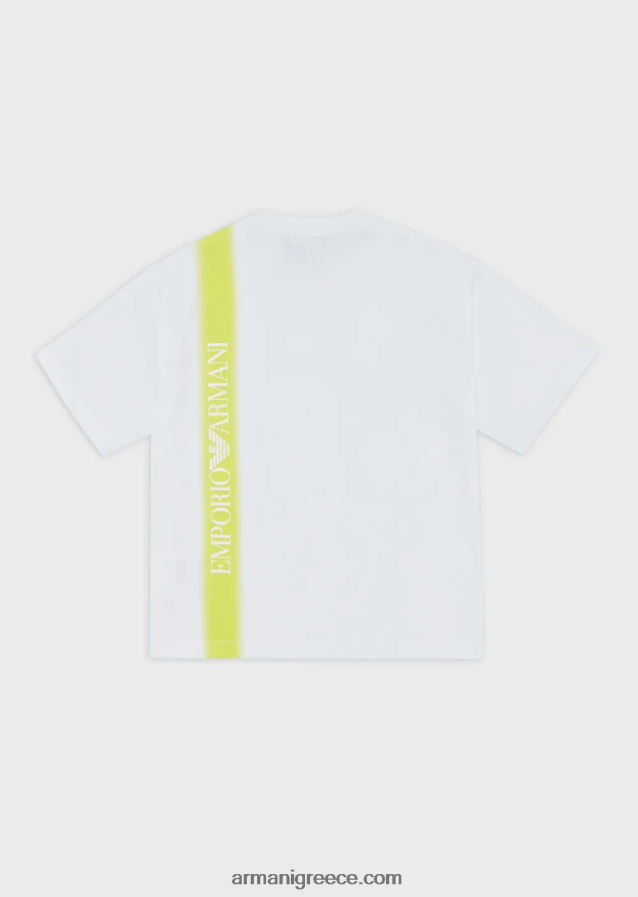 αγόρι Armani Μπλουζάκι βαρέων βαρών ζέρσεϊ με ντεγκραντέ ρίγα και λογότυπο ea crew 4046R62429