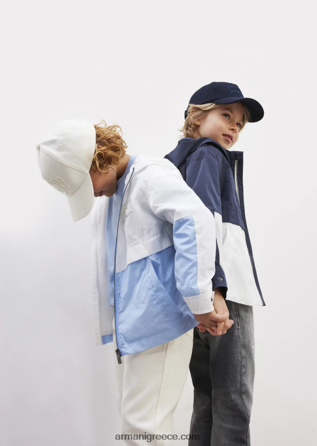 αγόρι Armani j75 ξεπλυμένο τζιν τζιν με σκισίματα 4046R62469 ανοιχτό γκρι