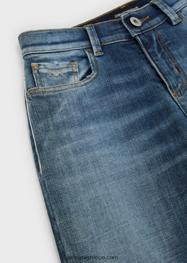αγόρι Armani j75 ξεβαμμένο stretch-τζιν τζιν 4046R62437 μέτριο μπλε