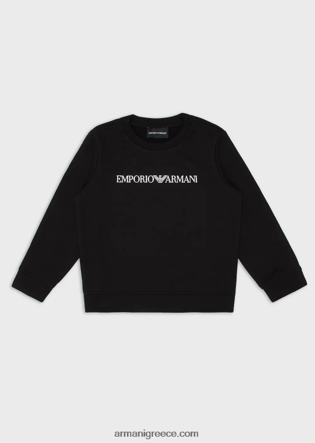 αγόρι Armani φούτερ με λογότυπο modal-blend 4046R62383 μαύρος