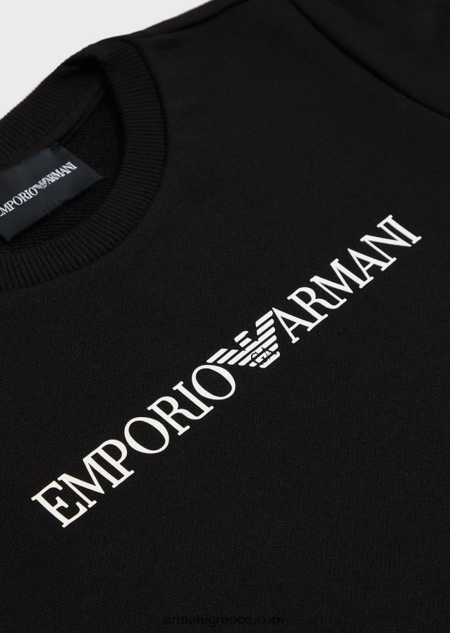 αγόρι Armani φούτερ με λογότυπο modal-blend 4046R62383 μαύρος