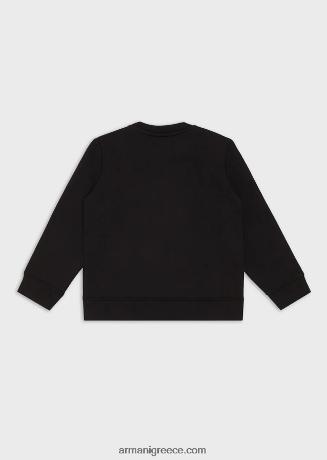αγόρι Armani φούτερ με λογότυπο modal-blend 4046R62384 μαύρο λογότυπο