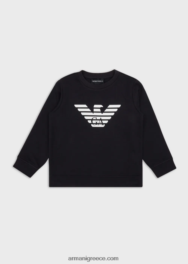 αγόρι Armani φούτερ με λογότυπο modal-blend 4046R62385 ναυτικό μπλε