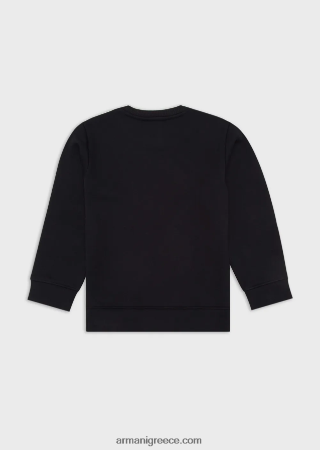 αγόρι Armani φούτερ με λογότυπο modal-blend 4046R62386 μπλε λογότυπο