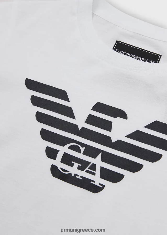 αγόρι Armani μπλουζάκι pima jersey με λογότυπο αετού 4046R62391