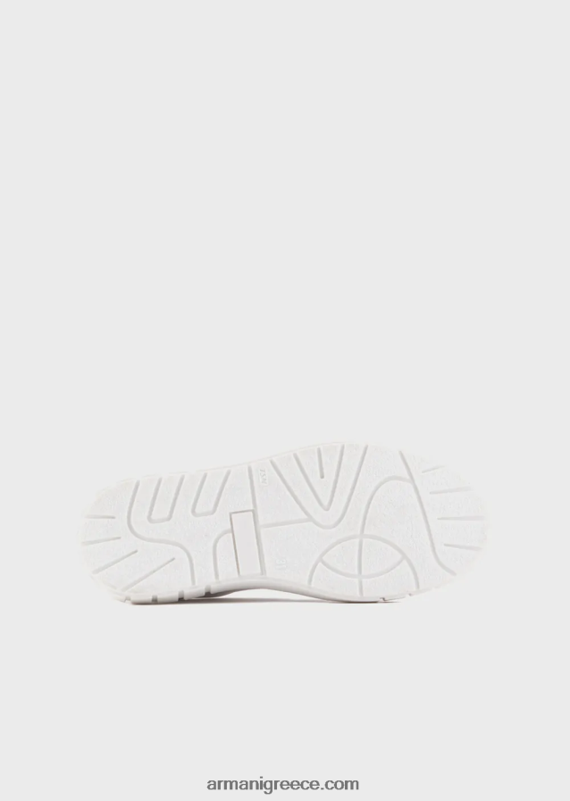 αγόρι Armani sneakers από μαλακό δέρμα με λεπτομέρεια στο φτερό 4046R62477 άσπρο