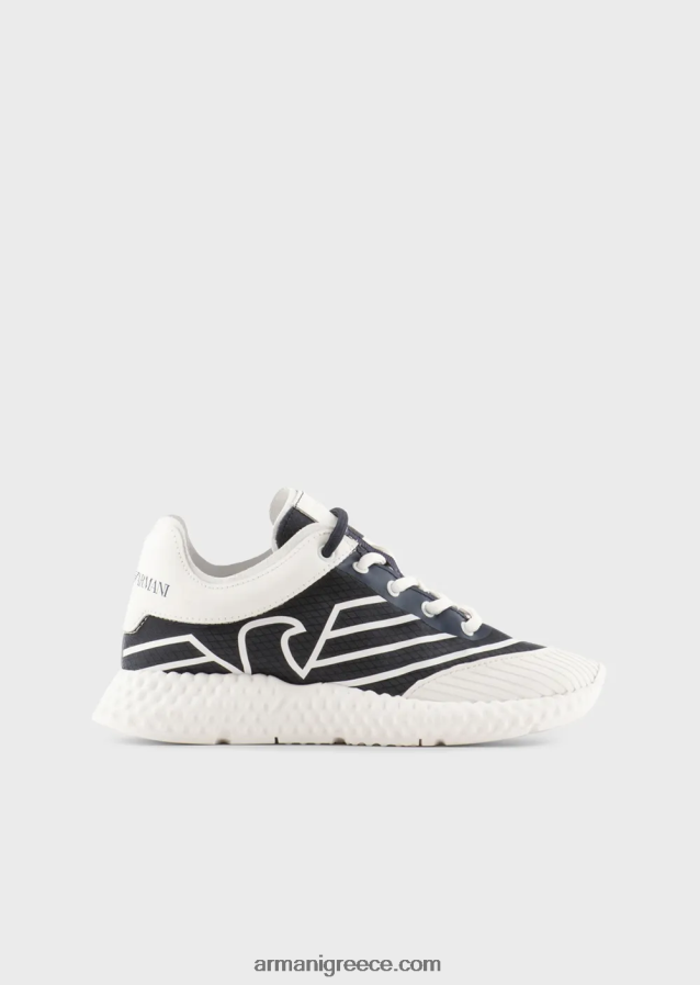 αγόρι Armani sneakers από καουτσούκ και νάιλον με υπερμεγέθη αετό 4046R62482 ναυτικό μπλε